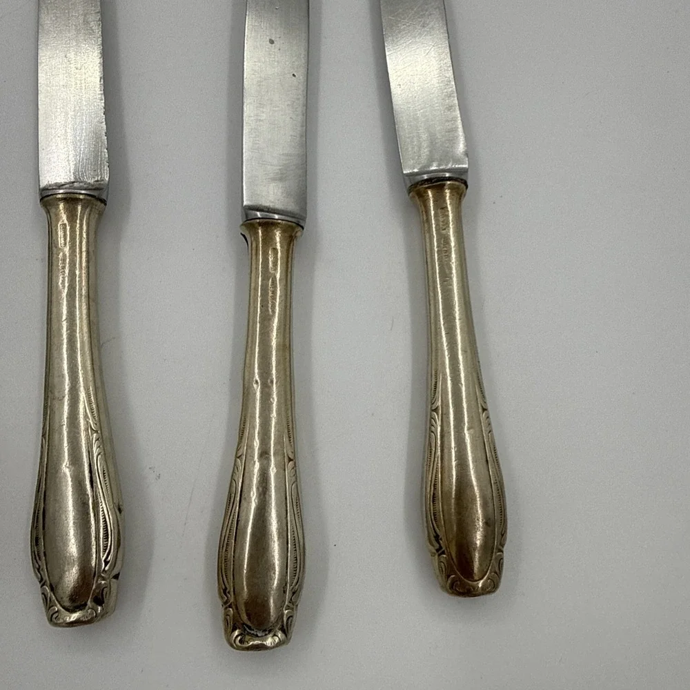 Silvia Made In Germany Vintage Silver Plated Butter Knives Rococo Style Set Of 5